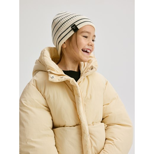 Reserved - Dzianinowa czapka w paski - złamana biel Reserved 9-13 lat Reserved