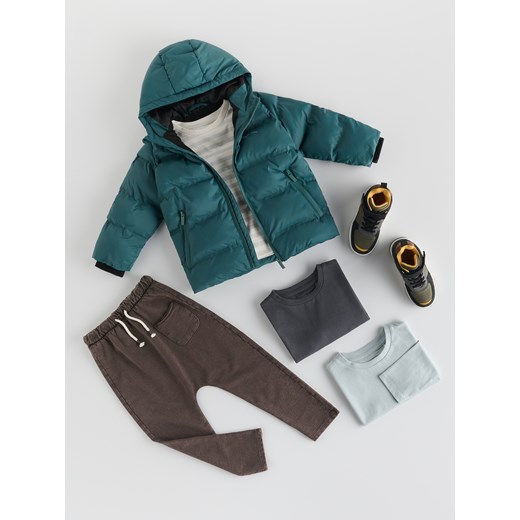 Reserved - Ocieplana kurtka z kapturem - morski ze sklepu Reserved w kategorii Kurtki chłopięce - zdjęcie 186190582