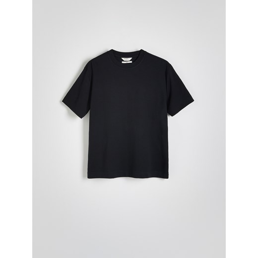 Reserved - Bawełniany t-shirt boxy - czarny ze sklepu Reserved w kategorii T-shirty męskie - zdjęcie 186190731