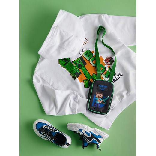 Reserved - Bluza Minecraft - biały ze sklepu Reserved w kategorii Bluzy chłopięce - zdjęcie 186190810