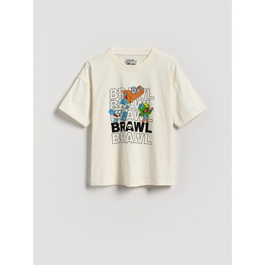 Reserved - T-shirt Brawl Stars - złamana biel ze sklepu Reserved w kategorii T-shirty chłopięce - zdjęcie 186191053