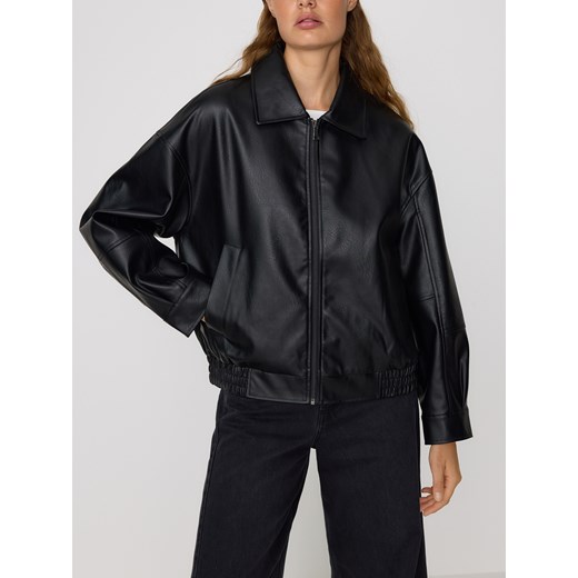 Reserved - Kurtka bomberka z kołnierzykiem - czarny ze sklepu Reserved w kategorii Kurtki damskie - zdjęcie 186191214
