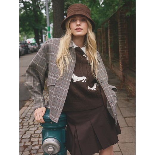 Reserved - Kurtka bomberka z kołnierzem - wielobarwny ze sklepu Reserved w kategorii Kurtki damskie - zdjęcie 186191224