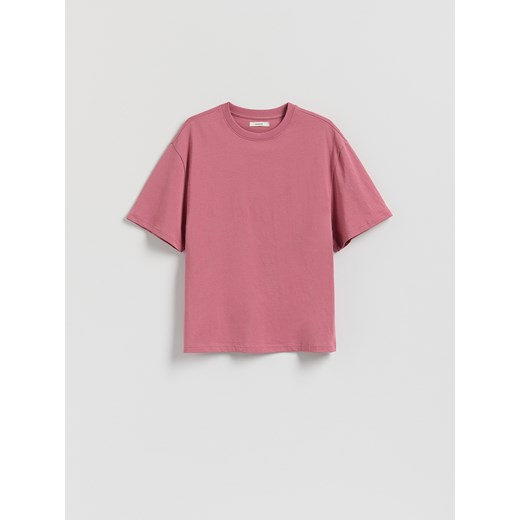 Reserved - Bawełniany t-shirt oversize - jasnofioletowy ze sklepu Reserved w kategorii Bluzki damskie - zdjęcie 186191370