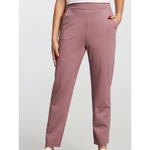 Sinsay - Dzianinowe spodnie z wiskozą - fioletowy Sinsay S Sinsay