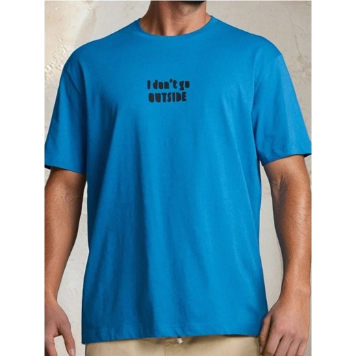 Sinsay - Koszulka o luźniejszym fasonie - niebieski ze sklepu Sinsay w kategorii T-shirty męskie - zdjęcie 186191952