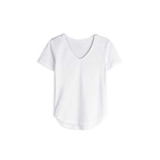 GATE Podstawowy bawełniany t-shirt z dekoltem w serek 34 ze sklepu gateshop w kategorii Bluzki damskie - zdjęcie 186192352