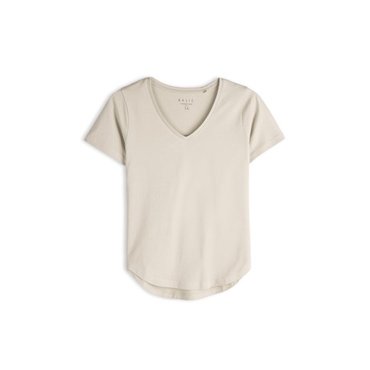GATE Podstawowy bawełniany t-shirt z dekoltem w serek 34 ze sklepu gateshop w kategorii Bluzki damskie - zdjęcie 186192353