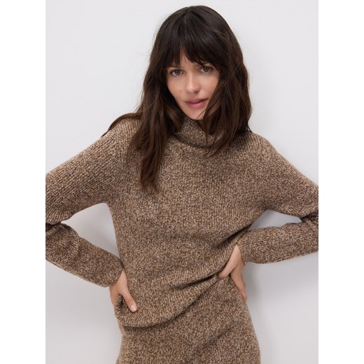 Reserved - Sweter z golfem - brązowy Reserved M Reserved