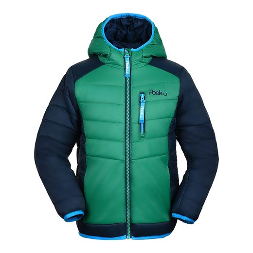 Peek U Cłoroczna kurtka pikowana &quot;Caspian&quot; w kolorze zielono-granatowym ze sklepu Limango Polska w kategorii Kurtki chłopięce - zdjęcie 186195281