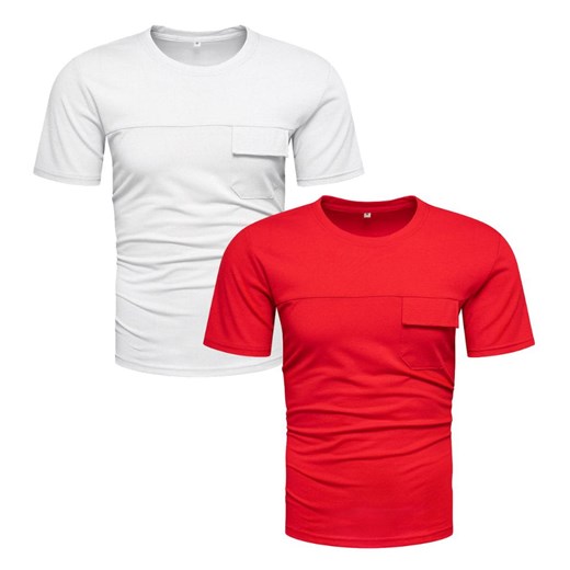 Komplet 2-pak koszulek biała i czerwona Recea ze sklepu Recea.pl w kategorii T-shirty męskie - zdjęcie 186195900