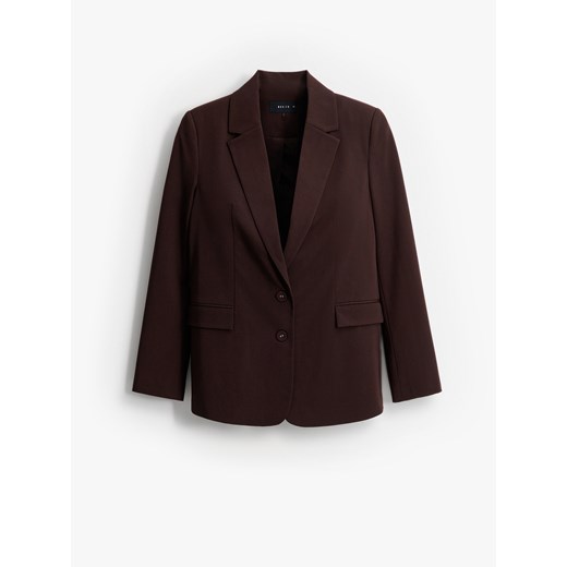 Mohito - Czekoladowa marynarka regular - ciemnobrązowy ze sklepu Mohito w kategorii Marynarki damskie - zdjęcie 186196130