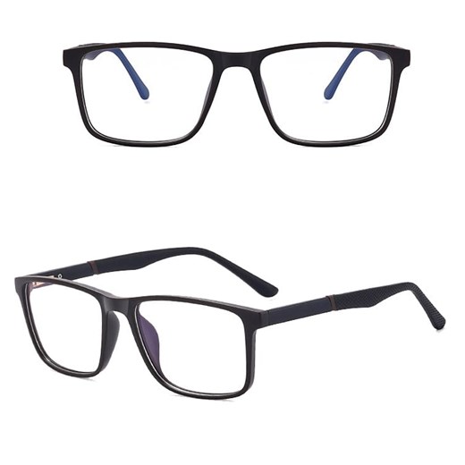 Męskie okulary zerówki do komputera BLUE LIGHT z flexami 25133D brąz/czerń ze sklepu Stylion w kategorii Okulary zerówki męskie - zdjęcie 186196494