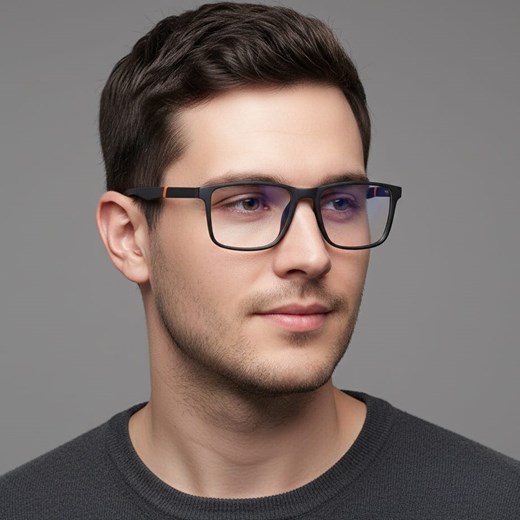 Męskie okulary zerówki do komputera BLUE LIGHT z flexami 25133B ze sklepu Stylion w kategorii Okulary przeciwsłoneczne męskie - zdjęcie 186196504