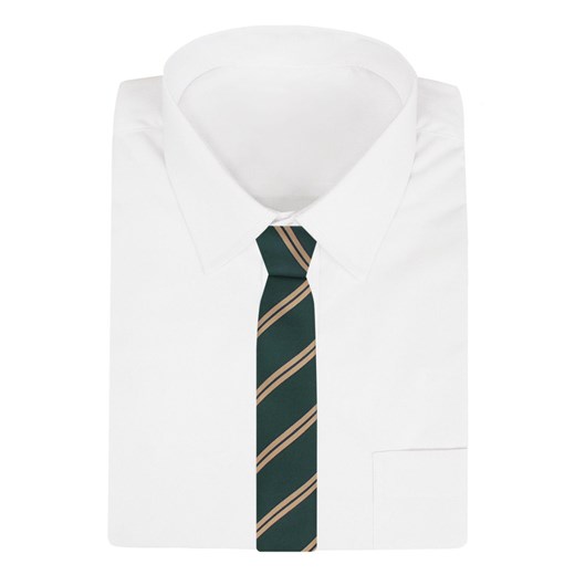 Klubowy, Klasyczny, Męski Krawat - ALTIES - Zielony KRALTS1211 Alties JegoSzafa.pl