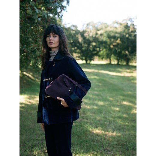 Reserved - Sztruksowa kurtka z kołnierzykiem - granatowy ze sklepu Reserved w kategorii Kurtki damskie - zdjęcie 186197234