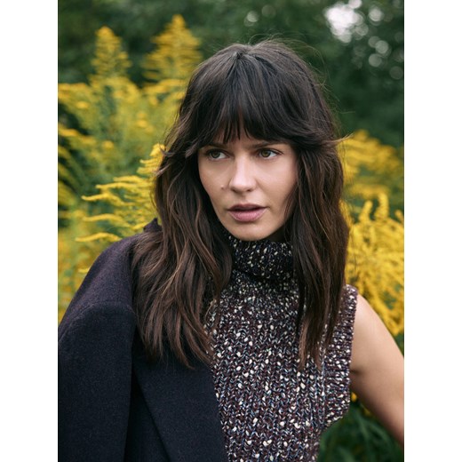 Reserved - Kamizelka z metalizowaną nicią - burgundowy ze sklepu Reserved w kategorii Kamizelki damskie - zdjęcie 186197632