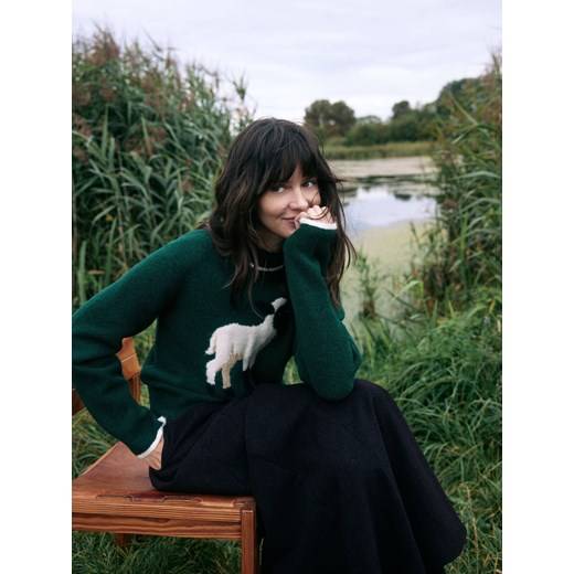 Reserved - Sweter z domieszką wełny - zielony Reserved L Reserved