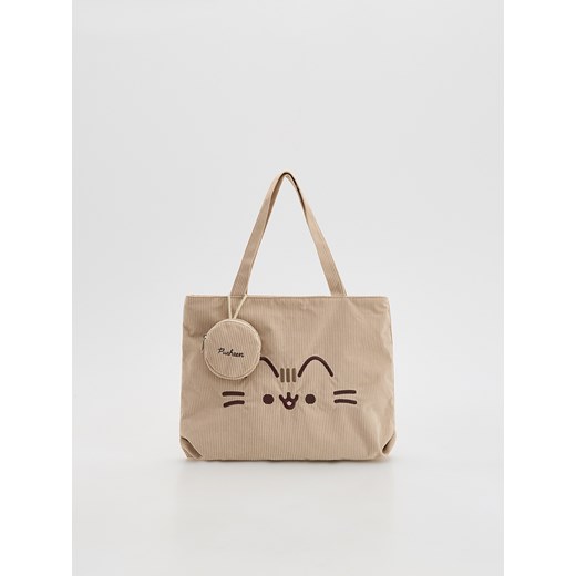 Reserved - Sztruksowa torba Pusheen - beżowy ze sklepu Reserved w kategorii Torby i walizki dziecięce - zdjęcie 186197831