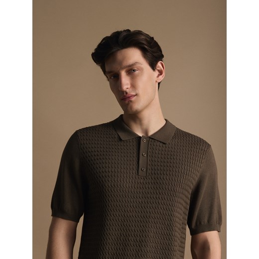 Reserved - Koszulka polo z wiskozą CIRCULOSE® - zielony ze sklepu Reserved w kategorii T-shirty męskie - zdjęcie 186197881