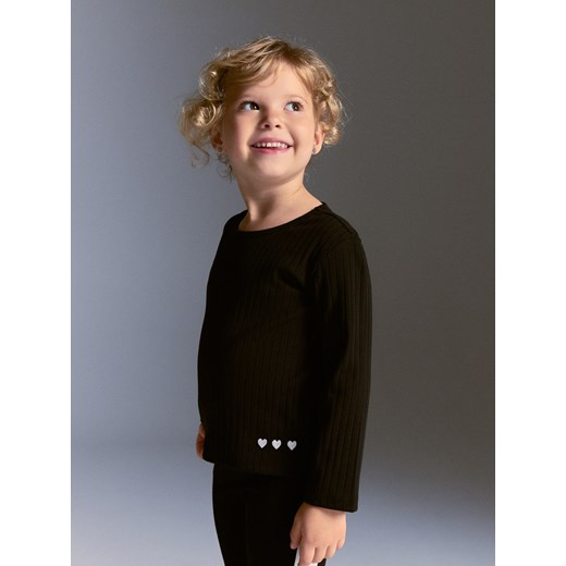 Reserved - Prążkowana koszulka - czarny Reserved 92 (1 Reserved