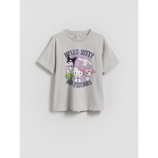Reserved - T-shirt Hello Kitty and Friends - jasnoszary ze sklepu Reserved w kategorii Bluzki dziewczęce - zdjęcie 186198304