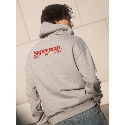 Reserved - Bluza z kapturem SUPERMAN™ - jasnoszary ze sklepu Reserved w kategorii Bluzy damskie - zdjęcie 186198584