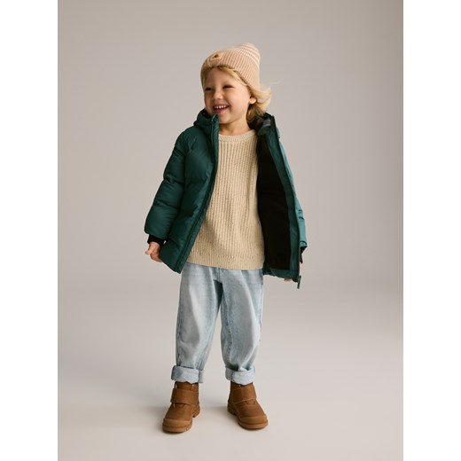 Reserved - Ocieplana kurtka z kapturem - morski ze sklepu Reserved w kategorii Kurtki chłopięce - zdjęcie 186198803