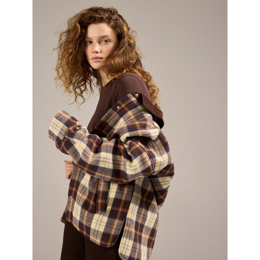 Reserved - Kurtka shacket z kołnierzykiem - wielobarwny ze sklepu Reserved w kategorii Kurtki damskie - zdjęcie 186199161