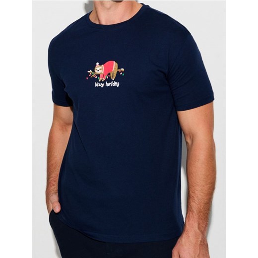 Sinsay - Koszulka z motywem świątecznym - granatowy ze sklepu Sinsay w kategorii T-shirty męskie - zdjęcie 186199720