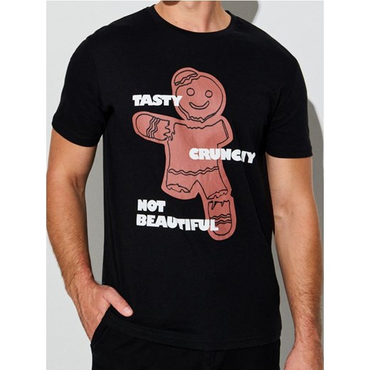Sinsay - Koszulka z krótkim rękawem - czarny ze sklepu Sinsay w kategorii T-shirty męskie - zdjęcie 186199721