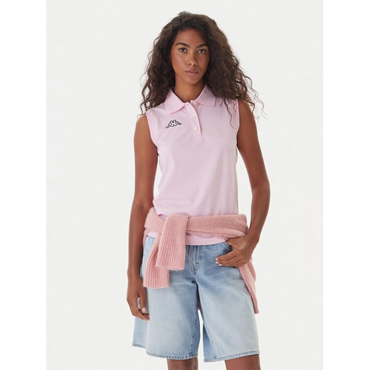 Kappa Polo Logo Tennis 302LR20 Różowy Slim Fit ze sklepu MODIVO w kategorii Bluzki damskie - zdjęcie 186200532