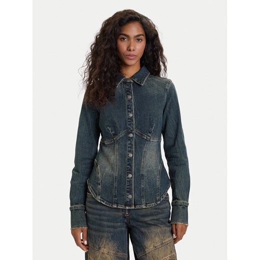 Guess Jeans Koszula jeansowa W5BH47 D4ON3 Granatowy Regular Fit ze sklepu MODIVO w kategorii Koszule damskie - zdjęcie 186200621