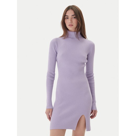 Kontatto Sukienka dzianinowa 3M0827C Fioletowy Slim Fit ze sklepu MODIVO w kategorii Sukienki - zdjęcie 186200643