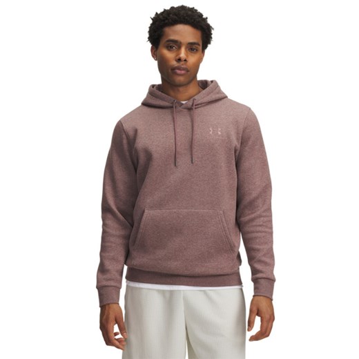 Męska bluza dresowa nierozpinana z kapturem Under Armour UA Icon Fleece Hoodie - brązowa ze sklepu Sportstylestory.com w kategorii Bluzy męskie - zdjęcie 186202041