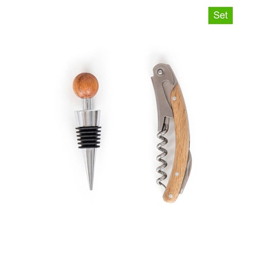 Homla 2-częściowy zestaw ''Alcole'' w kolorze srebrno-jasnobrązowym do wina - id: 16250203 - marki Homla - 186202312 Homla 2-częściowy zestaw ''Alcole'' w kolorze srebrno-jasnobrązowym do wina ze sklepu Limango Polska w kategorii Naczynia - zdjęcie 186202312