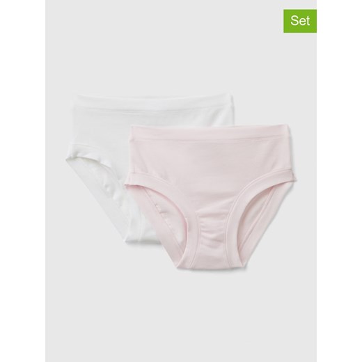 Benetton Majtki (2 pary) w kolorze biało-jasnoróżowym ze sklepu Limango Polska w kategorii Majtki dziecięce - zdjęcie 186203012
