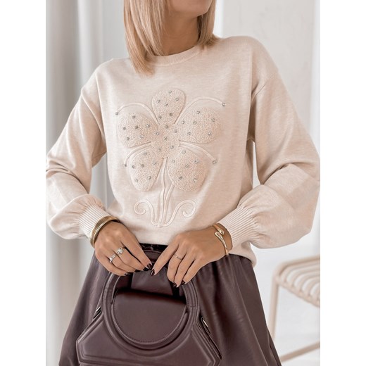 sweter marco beżowy one size ze sklepu UBRA w kategorii Swetry damskie - zdjęcie 186203753