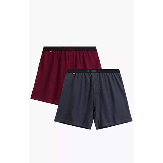 Atlantic 2-pack bokserki męskie luźne 2MBX-025-GRF/CAB, Kolor grafitowo-bordowy, Rozmiar 2XL, ATLANTIC ze sklepu Intymna w kategorii Majtki męskie - zdjęcie 186203830