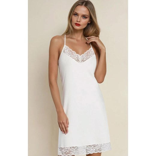 Koszula nocna z ozdobnym tyłem ecru Kolhi 2802, Kolor ecru, Rozmiar M, Teyli ze sklepu Intymna w kategorii Koszule nocne - zdjęcie 186203913