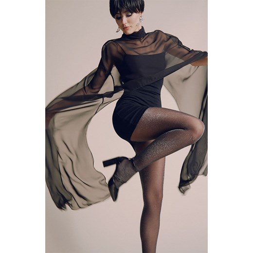 Błyszczące rajstopy damskie Luxury, Kolor czarny, Rozmiar 4, Conte ze sklepu Intymna w kategorii Rajstopy - zdjęcie 186204064