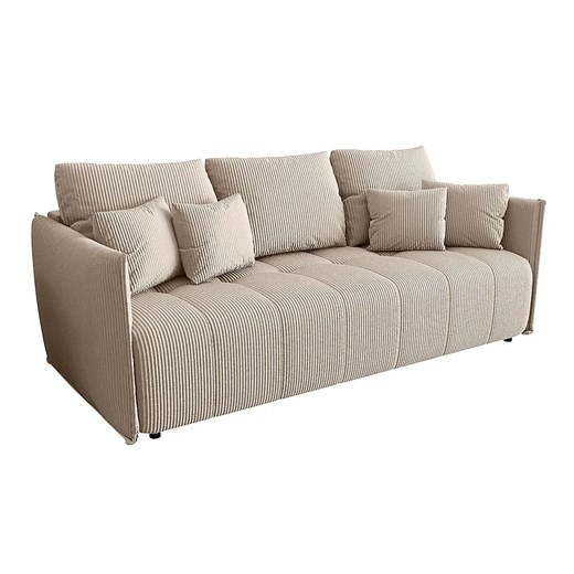 Sztruksowa rozkładana sofa w kolorze cappuccino R8-R11 - id: 53030 - marki Elior - 186204830 Sztruksowa rozkładana sofa w kolorze cappuccino R8-R11 ze sklepu Edinos.pl w kategorii Sofy i kanapy - zdjęcie 186204830