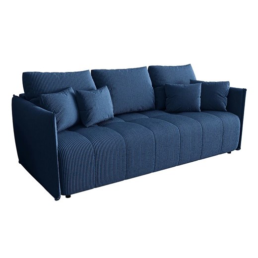Niebieska sztruksowa sofa z funkcją spania G3-L54 - id: 53033 - marki Elior - 186204844 Niebieska sztruksowa sofa z funkcją spania G3-L54 ze sklepu Edinos.pl w kategorii Sofy i kanapy - zdjęcie 186204844