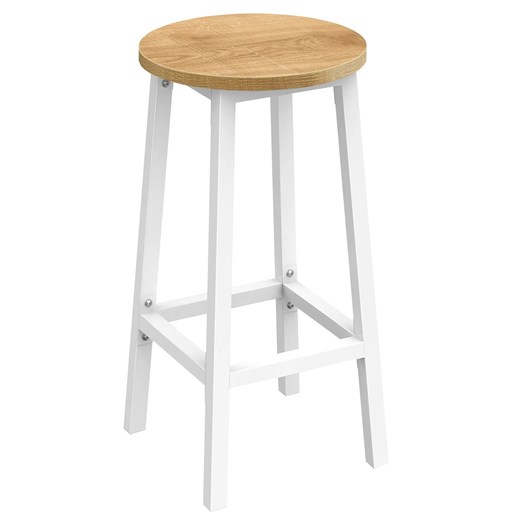 Wysoki skandynawski taboret dąb + biały R3-G10 - id: 53042 - marki Elior - 186204883 Wysoki skandynawski taboret dąb + biały R3-G10 ze sklepu Edinos.pl w kategorii Krzesła - zdjęcie 186204883