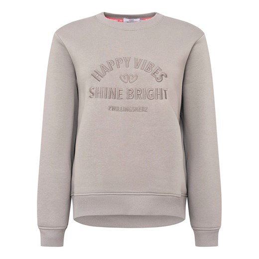Zwillingsherz Bluza "Happy Vibes" w kolorze szarym Zwillingsherz S/M wyprzedaż Limango Polska
