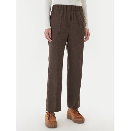 Weekend Max Mara Spodnie materiałowe Hataley 2525136022 Brązowy Regular Fit ze sklepu MODIVO w kategorii Spodnie damskie - zdjęcie 186205912
