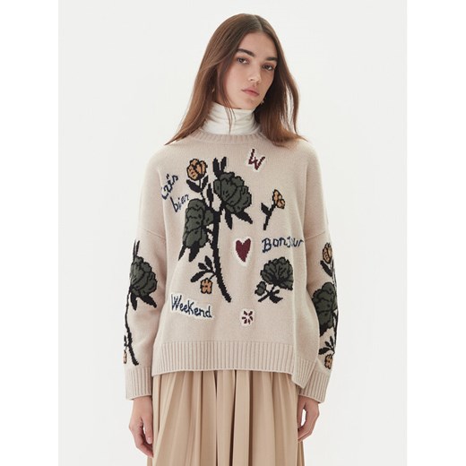 Weekend Max Mara Sweter Pavidi 2525366262 Écru Oversize ze sklepu MODIVO w kategorii Swetry damskie - zdjęcie 186205944
