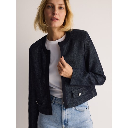 Reserved - Żakiet z ozdobnymi guzikami - granatowy ze sklepu Reserved w kategorii Marynarki damskie - zdjęcie 186206812