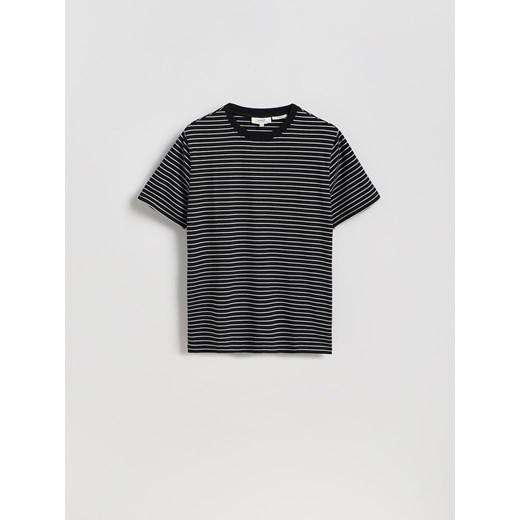 Reserved - T-shirt regular w paski - czarny ze sklepu Reserved w kategorii T-shirty męskie - zdjęcie 186206880