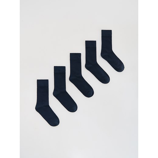 Reserved - 5 pack długich skarpet - granatowy ze sklepu Reserved w kategorii Skarpetki męskie - zdjęcie 186206952
